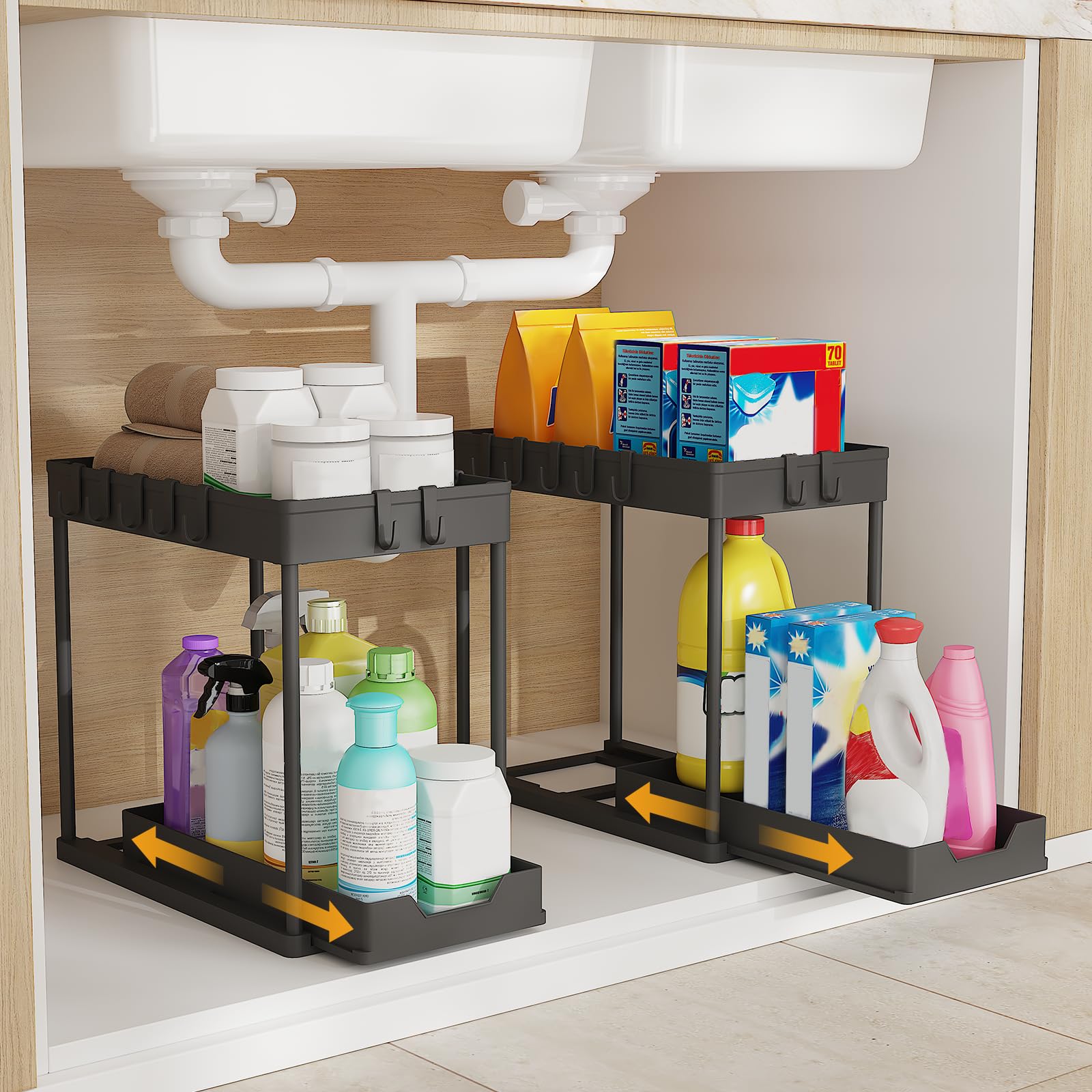 Meltrck Organizer Sottolavello 2 Livelli 2 Pezzi con Ganci