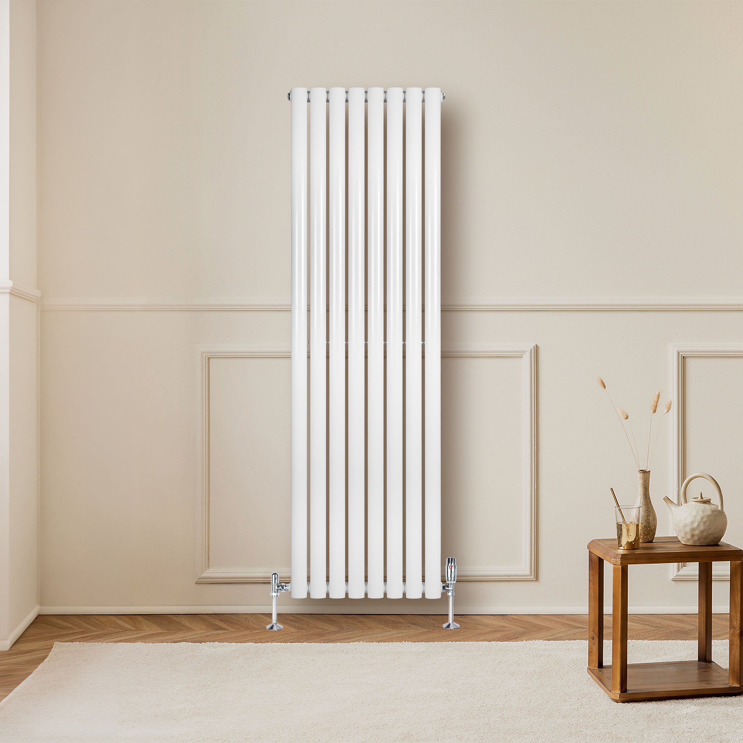 Q-Rax Radiatori Tradizionali ovale verticale 1600x480 radiatore bianco