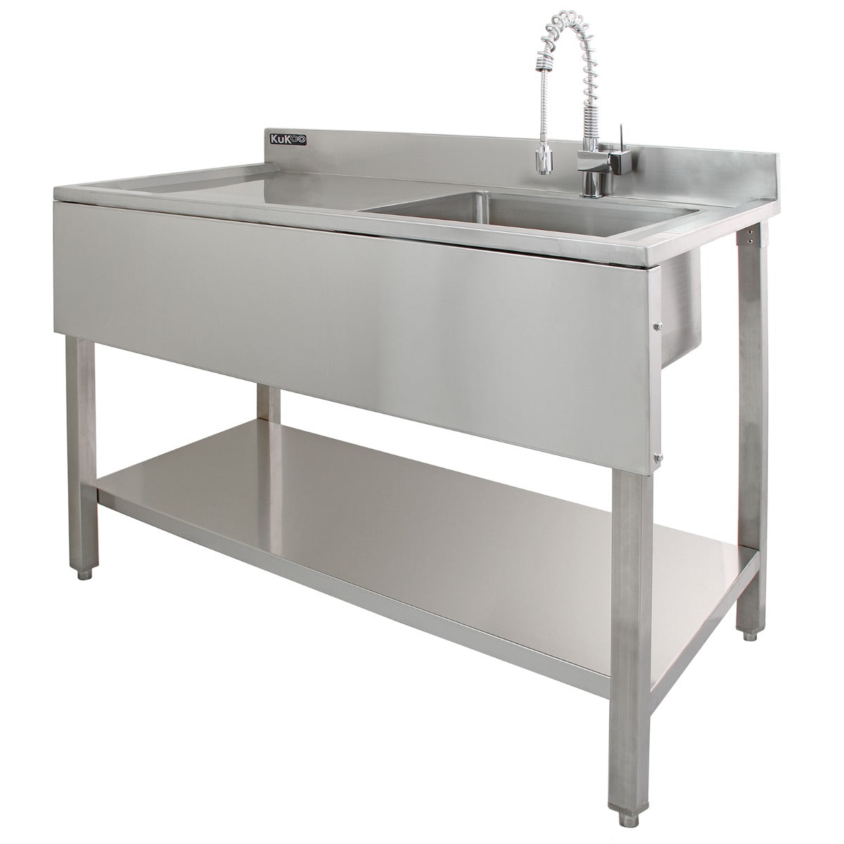 Q-Rax Lavello Inox Ristorazione 120 cm Sgocciolatoio a Sinistra