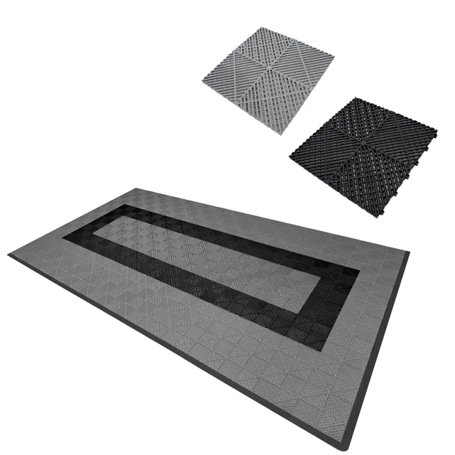 Q-Rax Piastrelle Ventilate Pavimento 3,2x6m Grigio Nero Antiscivolo