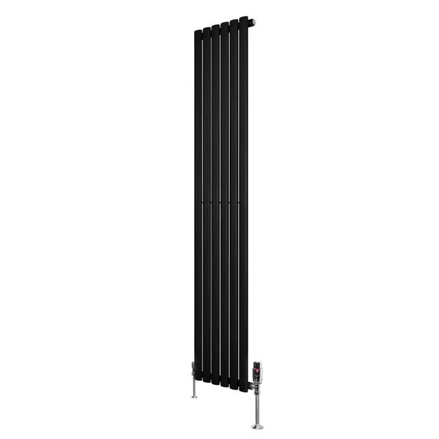 Q-Rax Radiatori Tradizionali 1800x360 radiatore verticale nero valvole