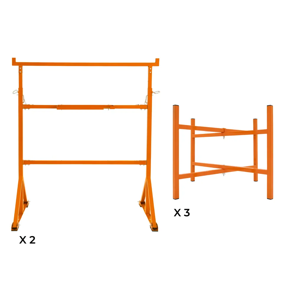 Q-Rax Commercio Cavalletti Lavoro x2 + Supporti 50 cm 3 Pezzi