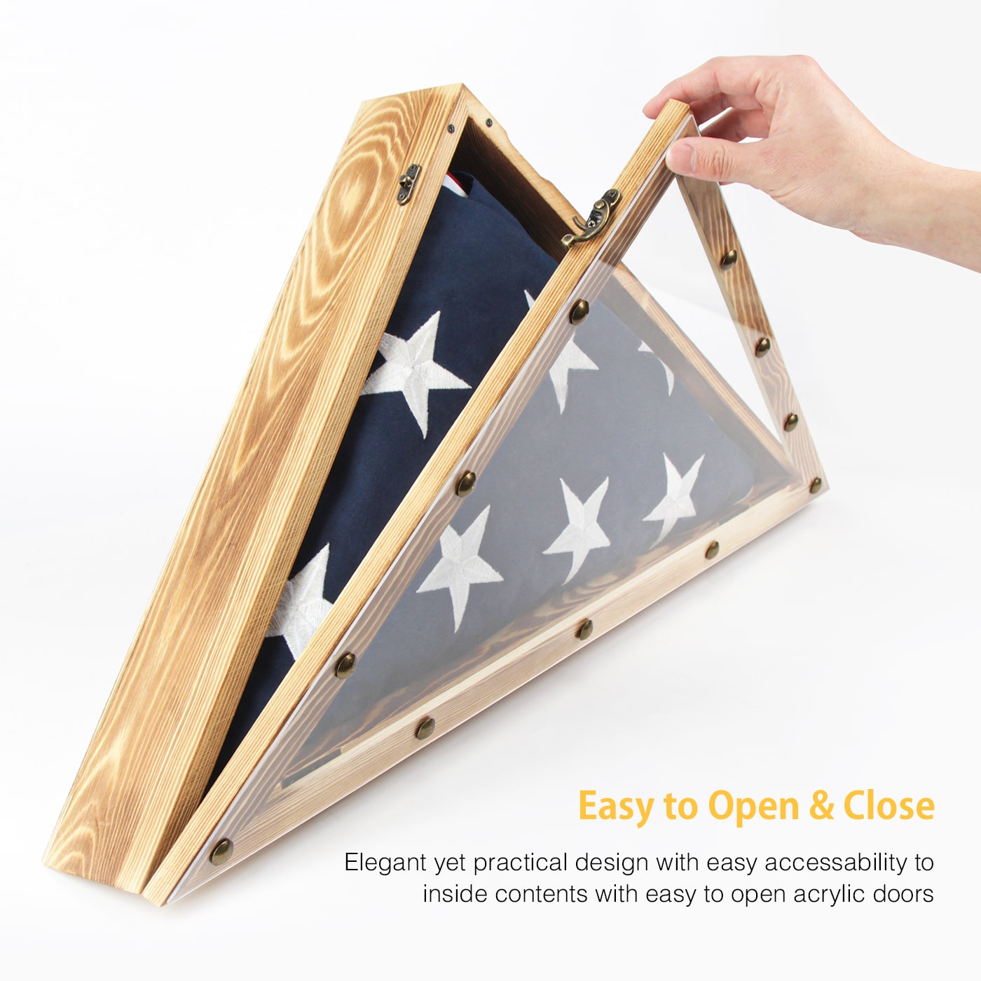 Jackcube Design Display teca bandiera legno vetro militare