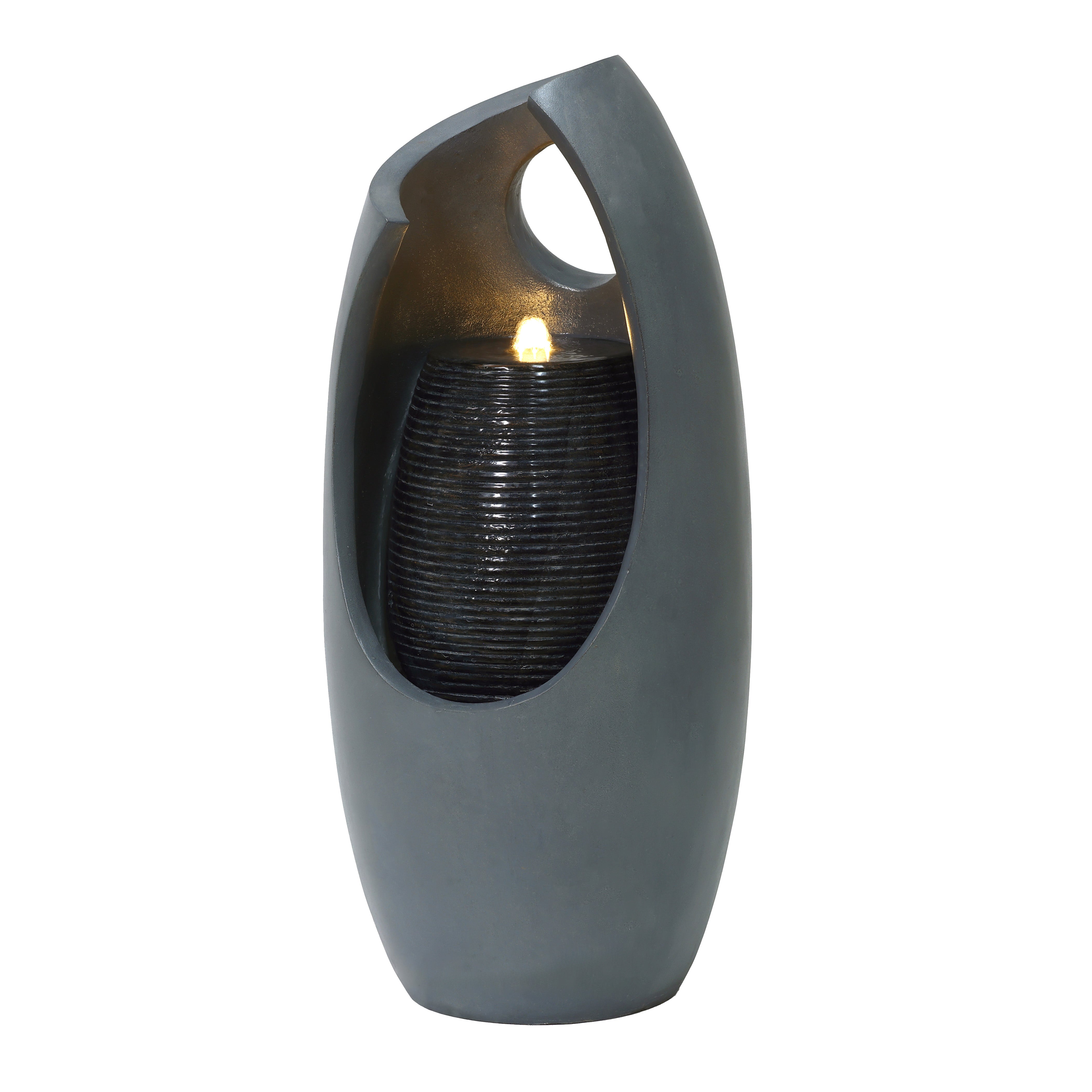 Q-Rax Radiant Falls Fontana Giardino Elettrica LED Grigia