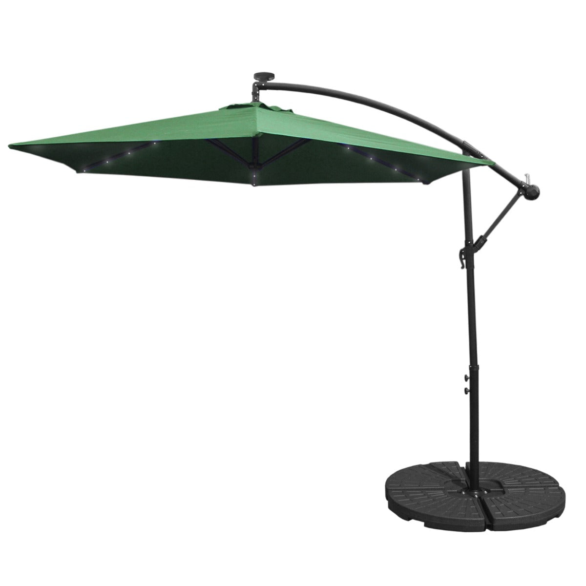 Q-Rax Mobili da Esterno Ombrellone 3m LED Verde Base Tonda