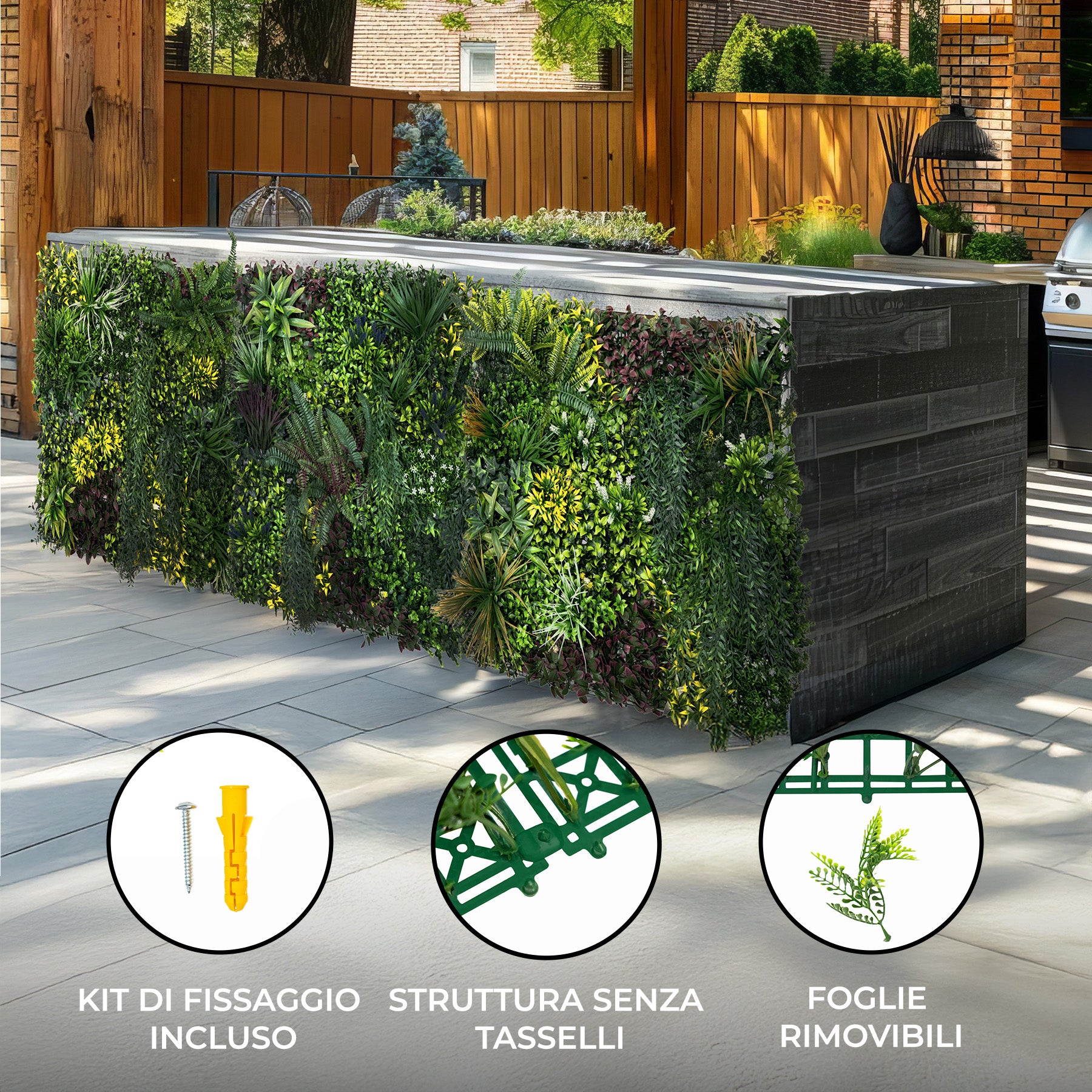 Q-Rax Cassia Piastrelle Parete Verde 100x100 cm 3 Pezzi UV