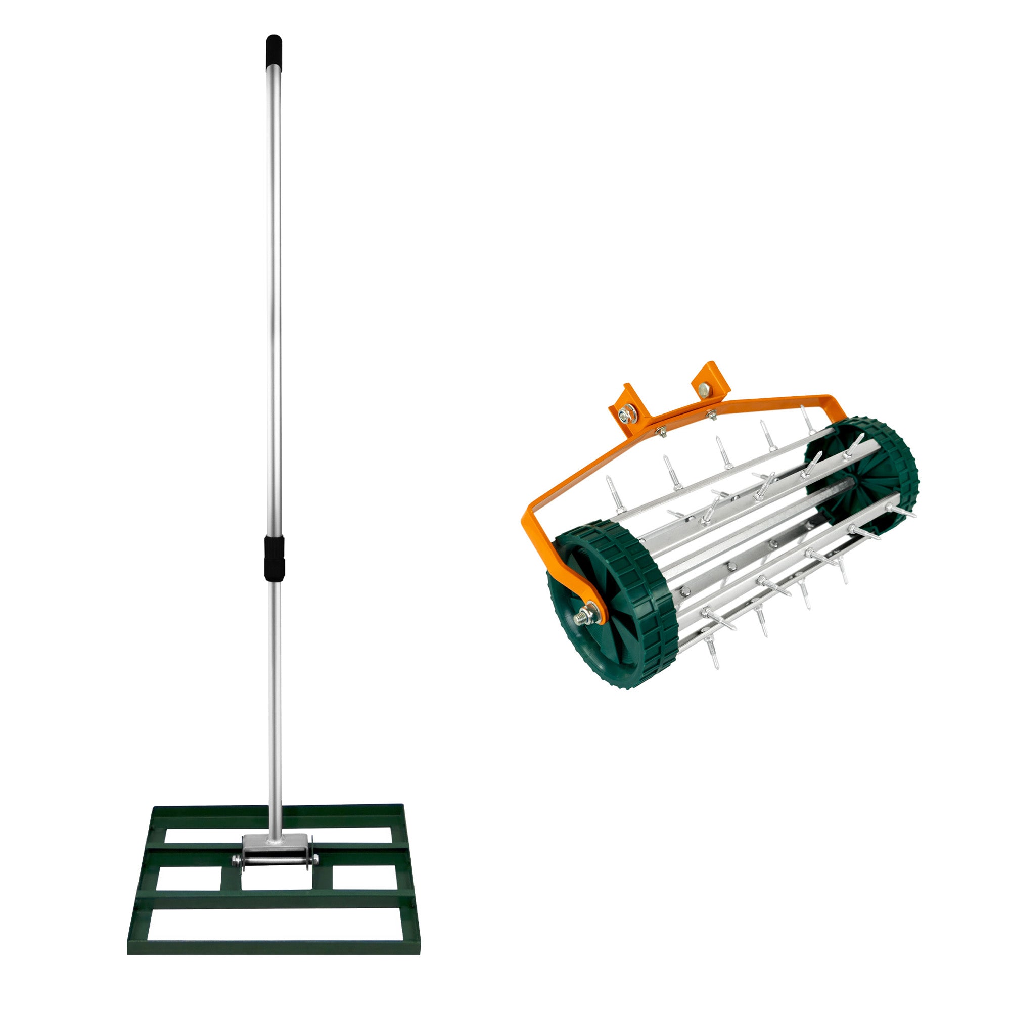 Q-Rax Set 2-in-1 Arieggiatore Livellatore Prato 50 cm Verde