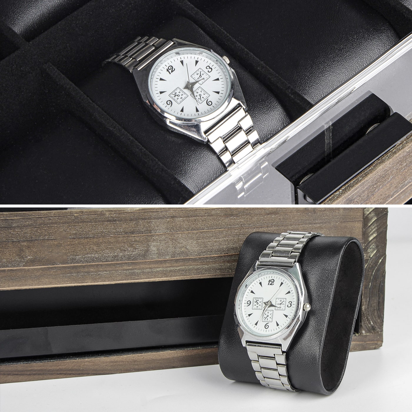 Jackcube Design Makeup & Jewelry Box Orologi Legno 12 Scomparti Vetro