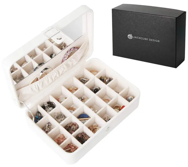 Jackcube Makeup Jewelry Box Portagioie Avorio 24 Scomparti