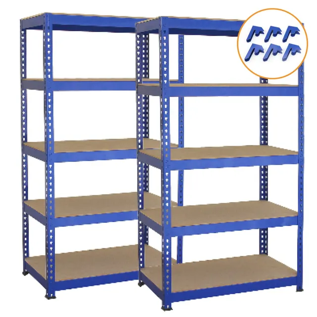 Q-Rax T-Rax Scaffale Garage Blu 75cm 2 Pezzi 150kg