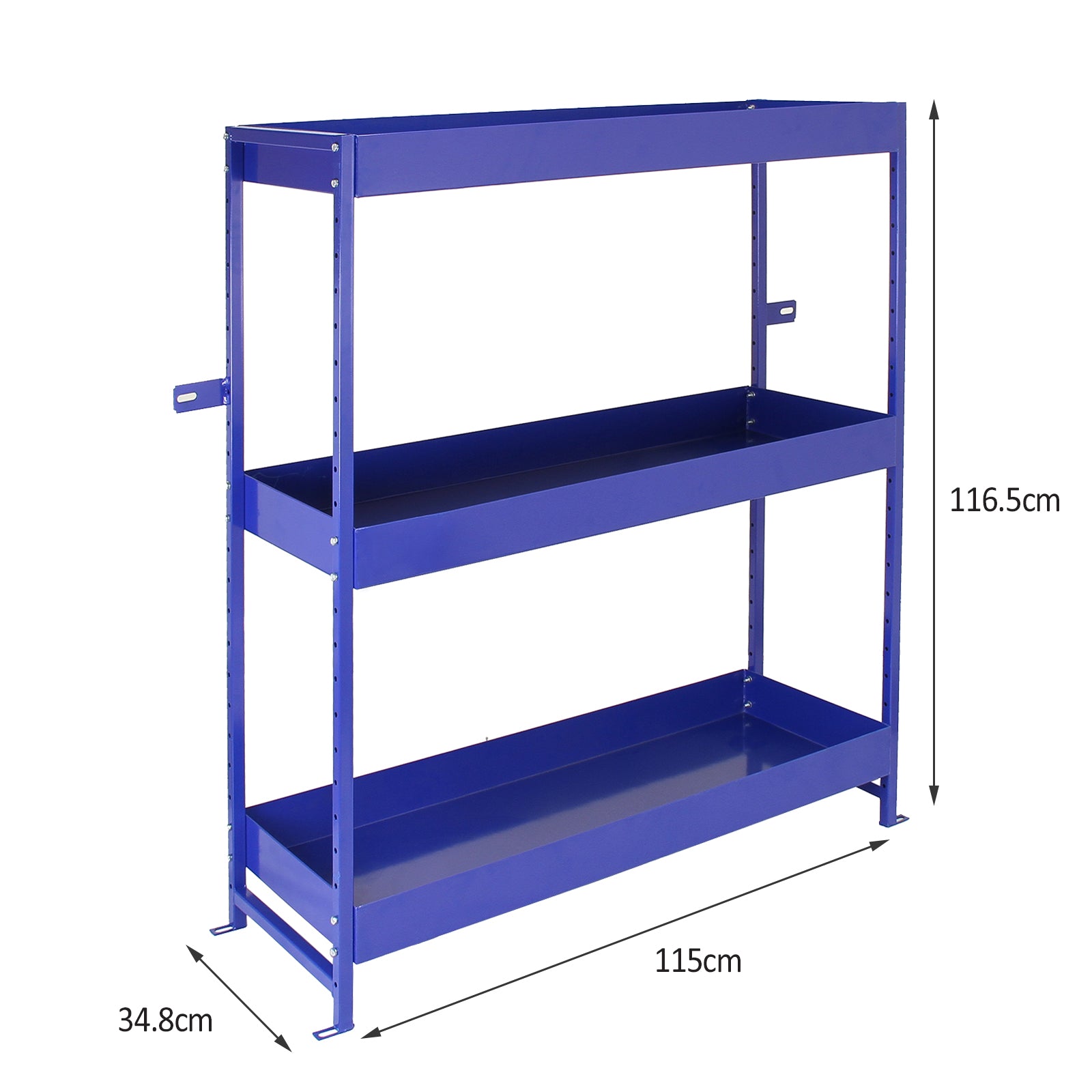 Q-Rax Scaffali da Garage Scaffale Furgone Blu 3 Ripiani Acciaio