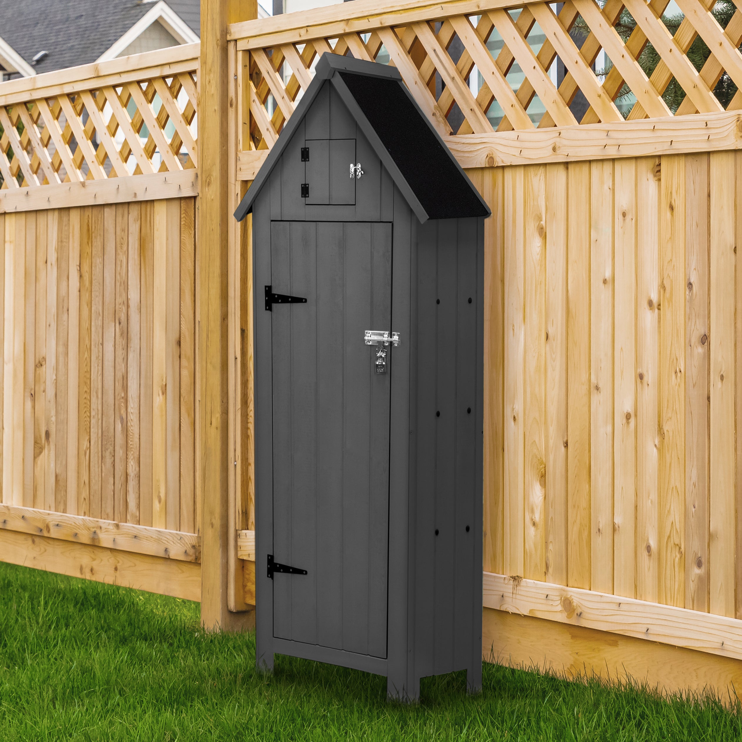 Q-Rax Casette Legno Capanno Giardino Grigio Salvaspazio