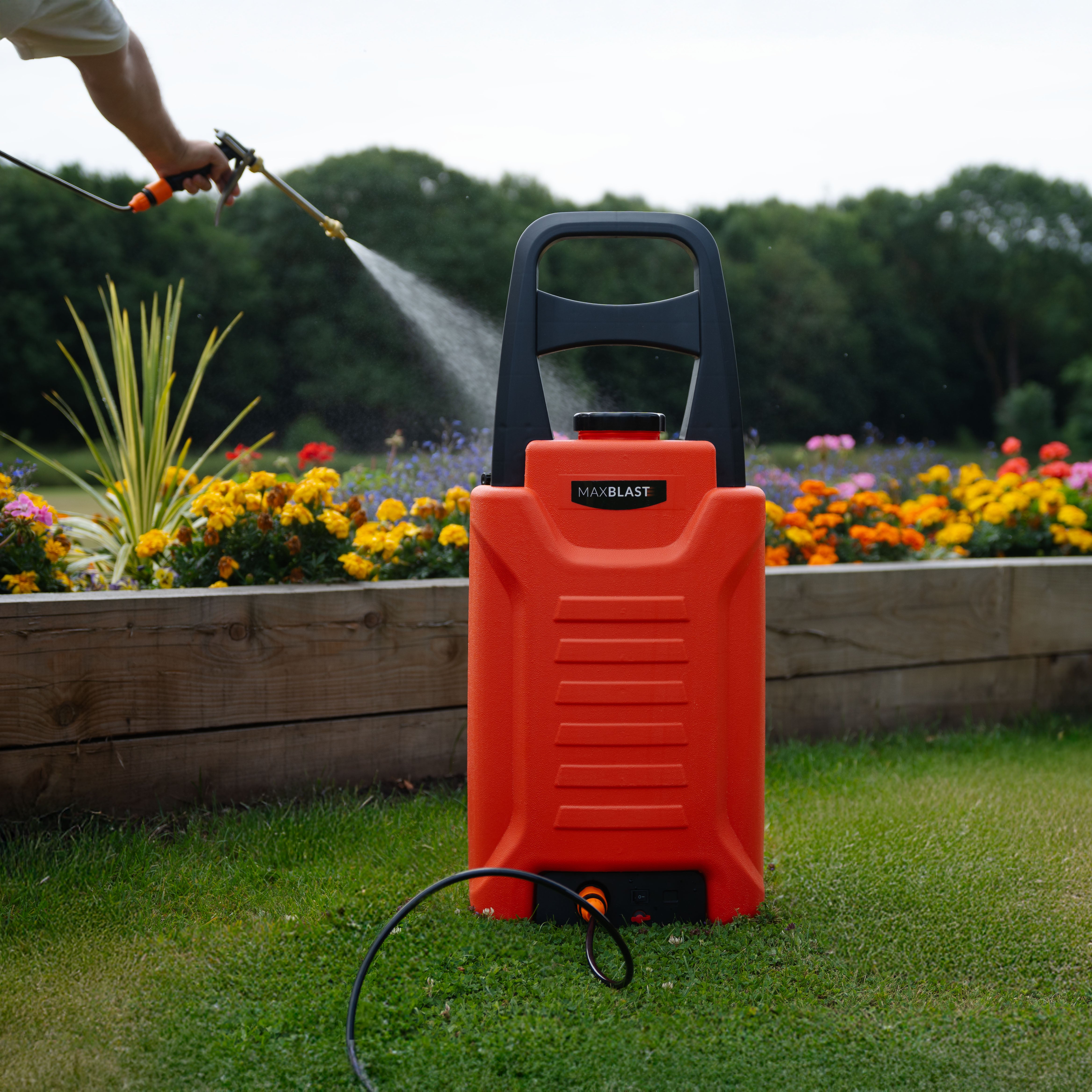 Q-Rax Commercio Carrello Serbatoio Acqua 30L Tubo 7m Batteria