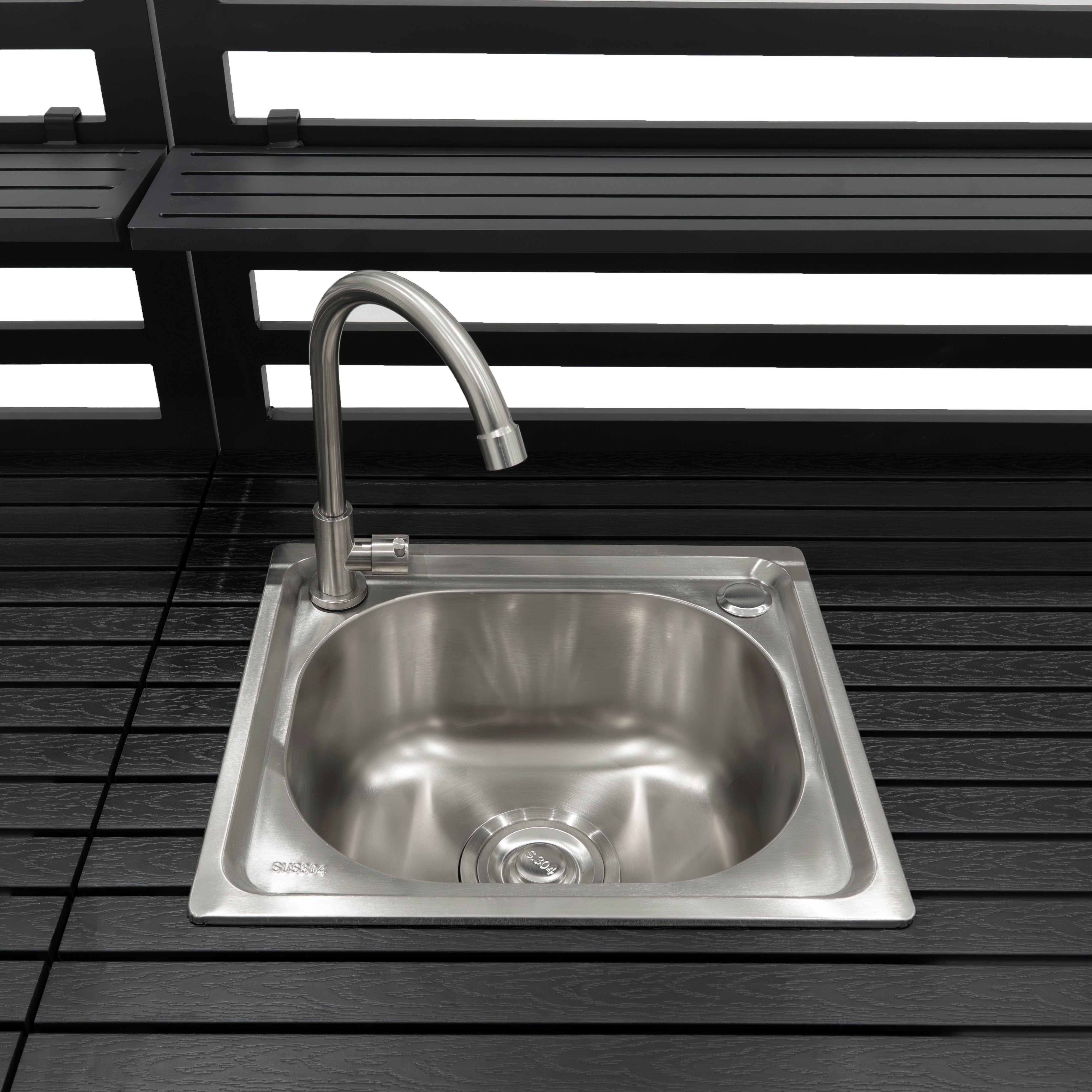 Q-Rax Mobili da Esterno Set Cucina 3 Pezzi Alluminio Antracite
