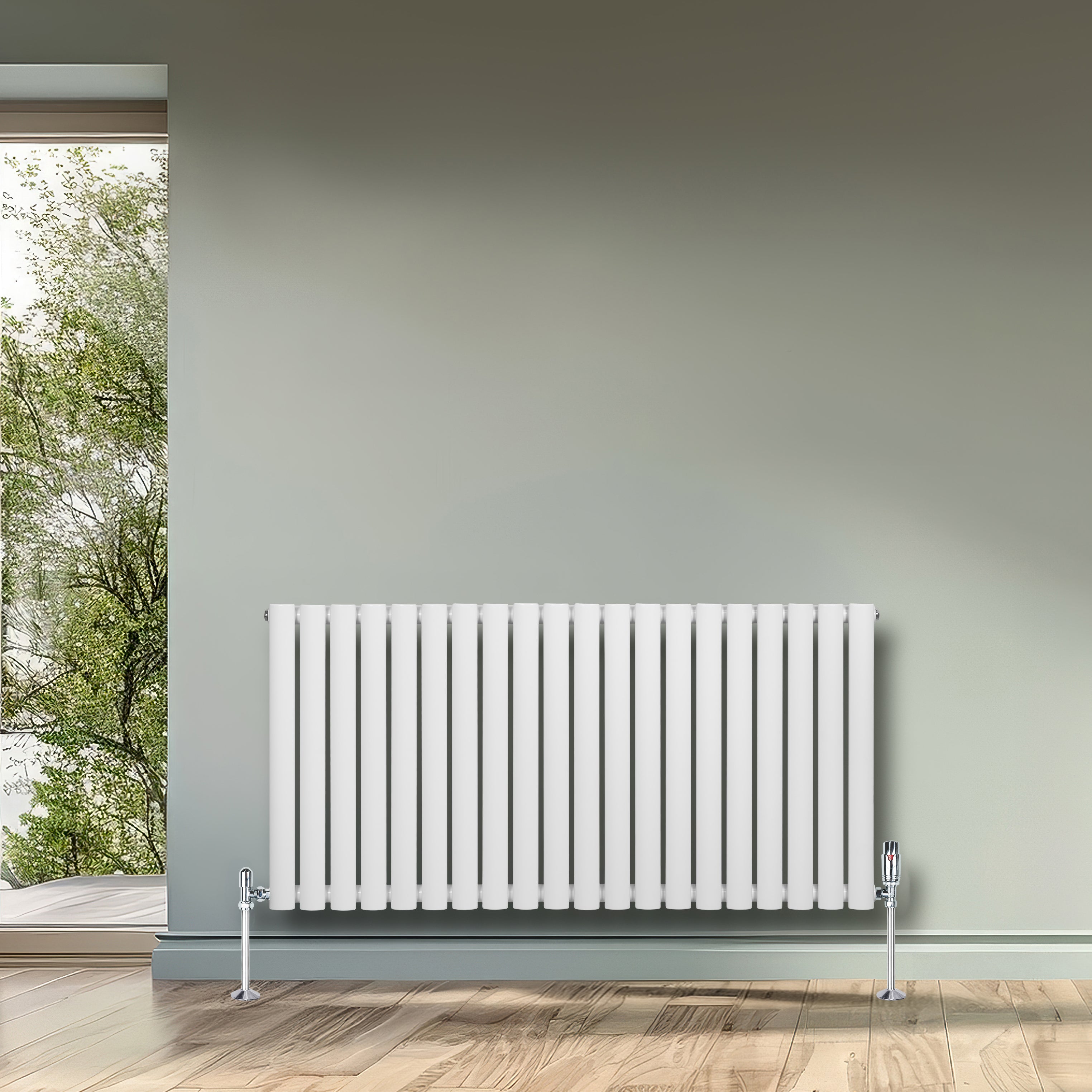 Q-Rax Radiatore Ovale Colonna Singola 600x1200 mm bianco