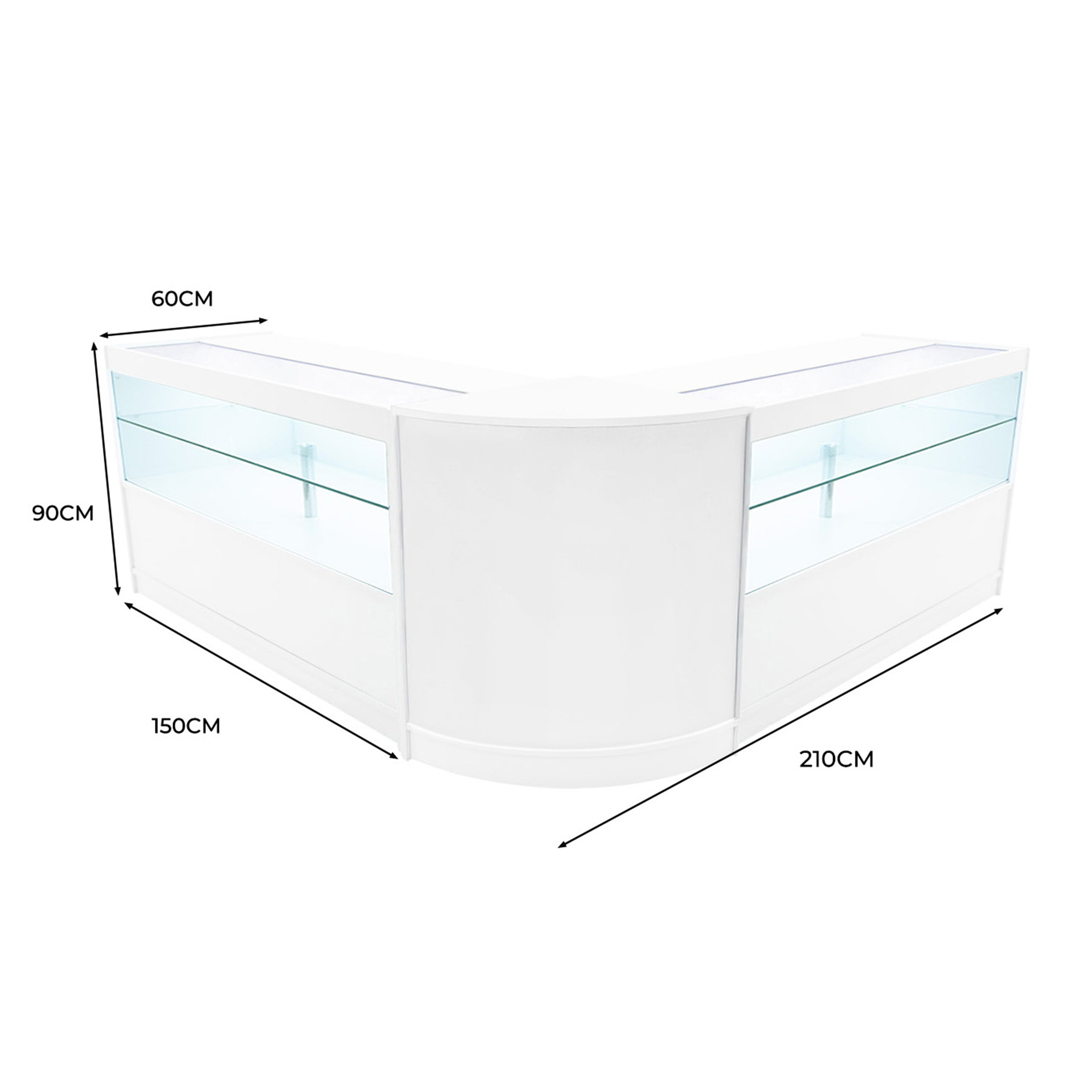 Q-Rax Selene 2x C1500+CM60 Bancone Negozio LED Bianco
