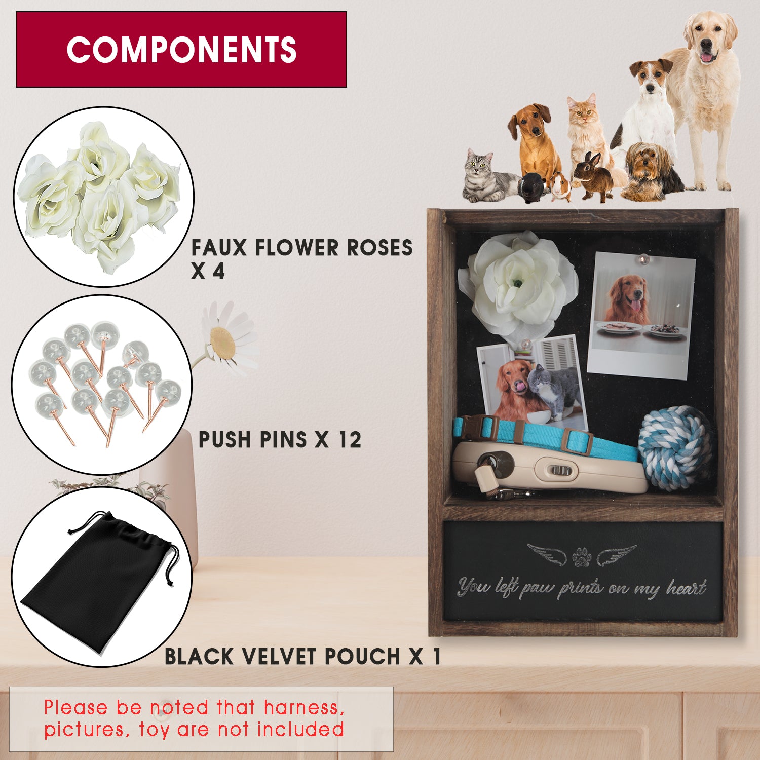 Jackcube Design Teca Ricordo Animali Shadow Box Urna Foto Muro