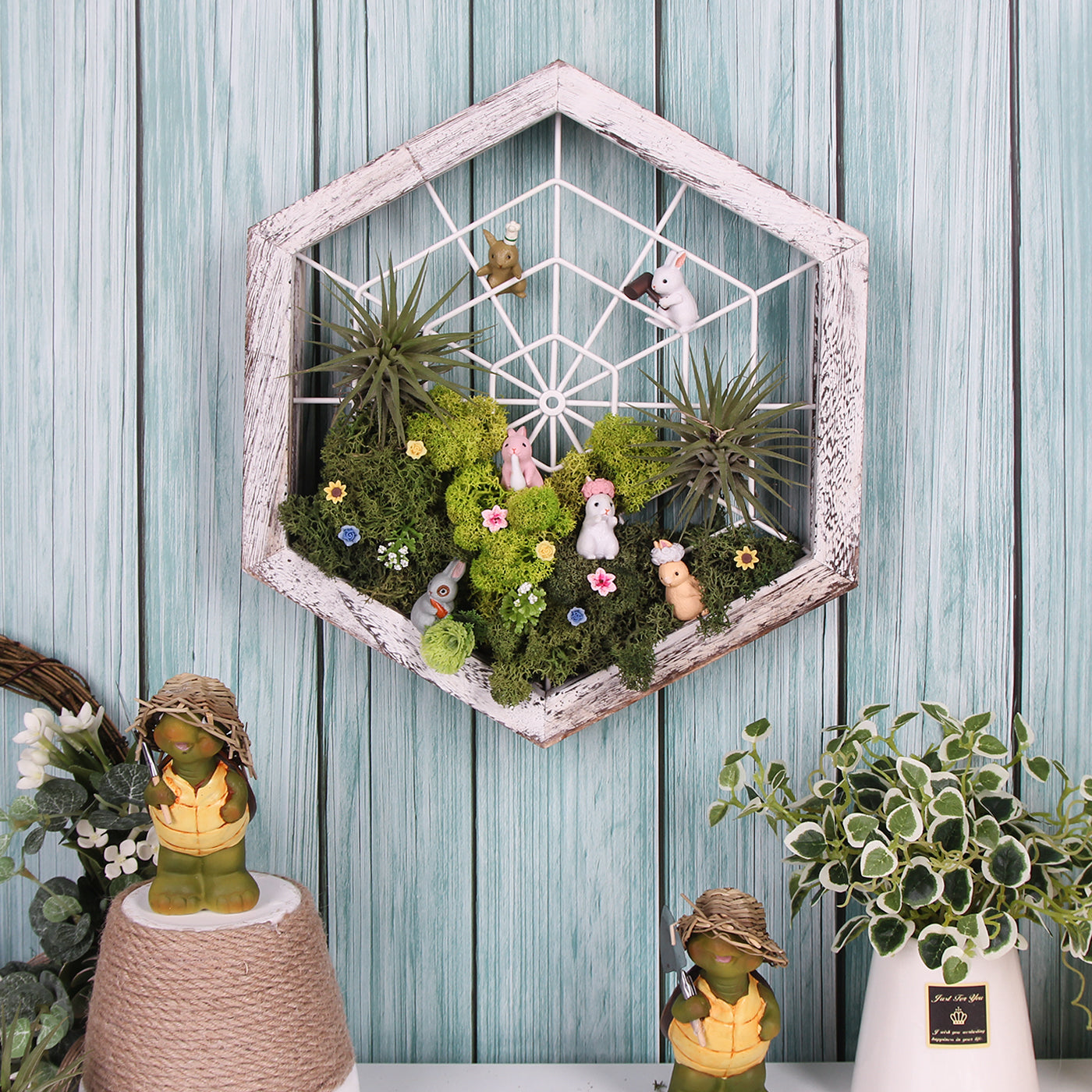 Jackcube Design Plant Portapiante Esagonale Legno Rustico