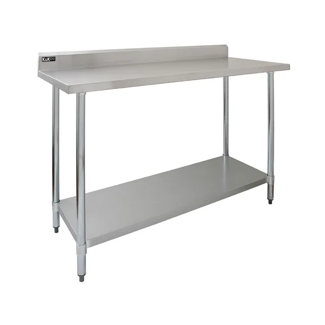 Q-Rax Tavolo Inox 120x60x90cm banco cucina alzatina 250 kg