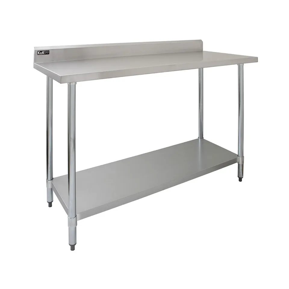Q-Rax Tavolo Inox 120x60x90cm banco cucina alzatina 250 kg