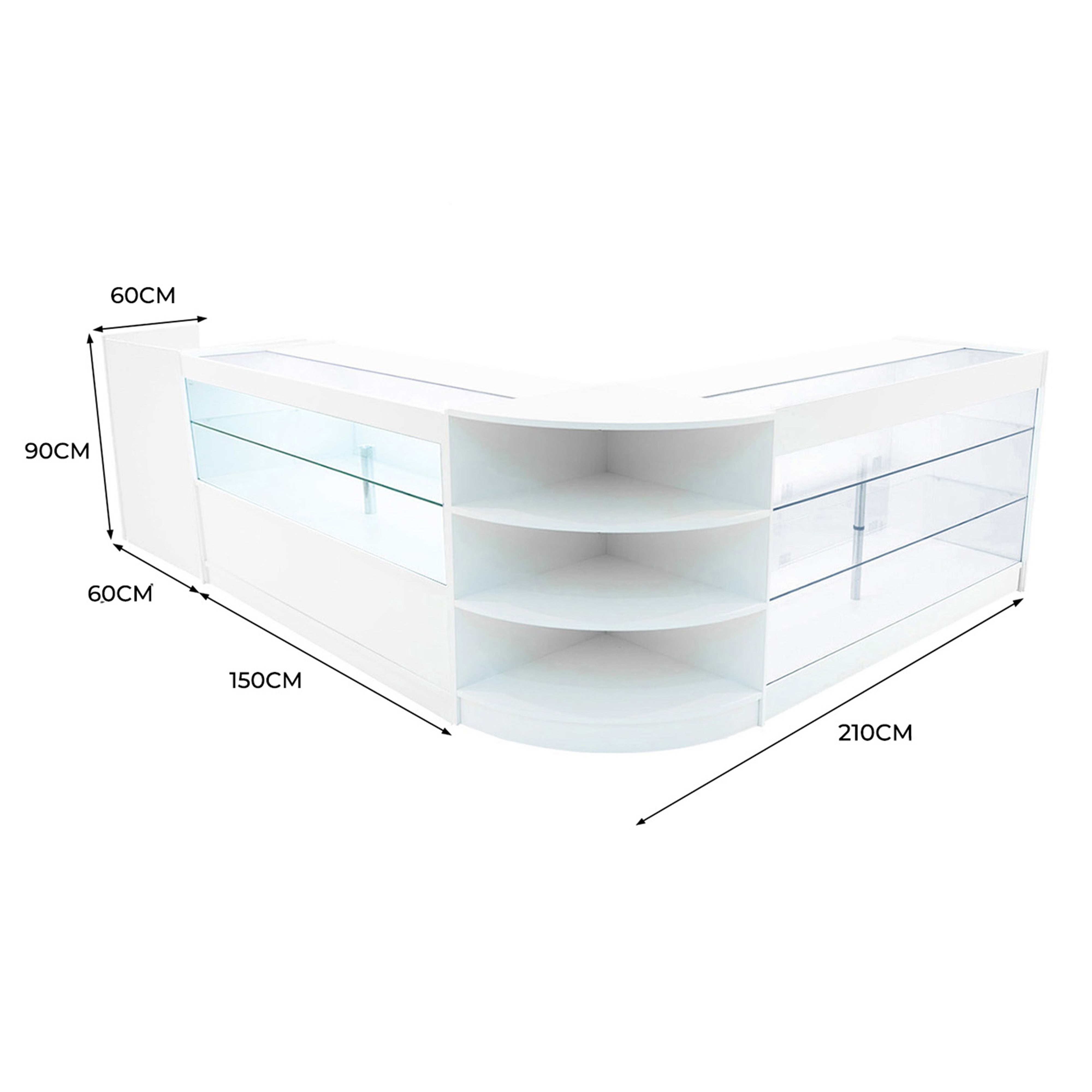 Q-Rax Theia Set Banconi Negozio K1500 C1500 LED Bianco