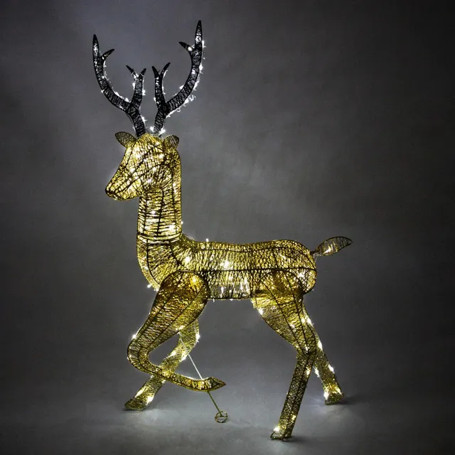 Q-Rax Renna Natale Luminosa Maschio Oro 120 cm 200 LED