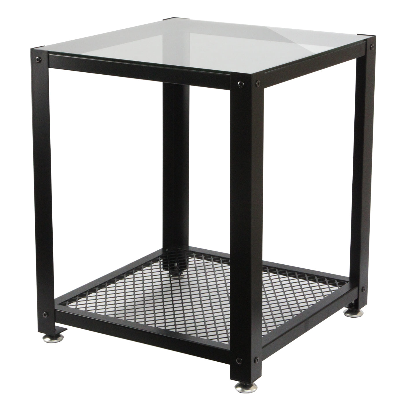 Jackcube Design Living Room Tavolino Vetro Nero 2 Ripiani 45 cm