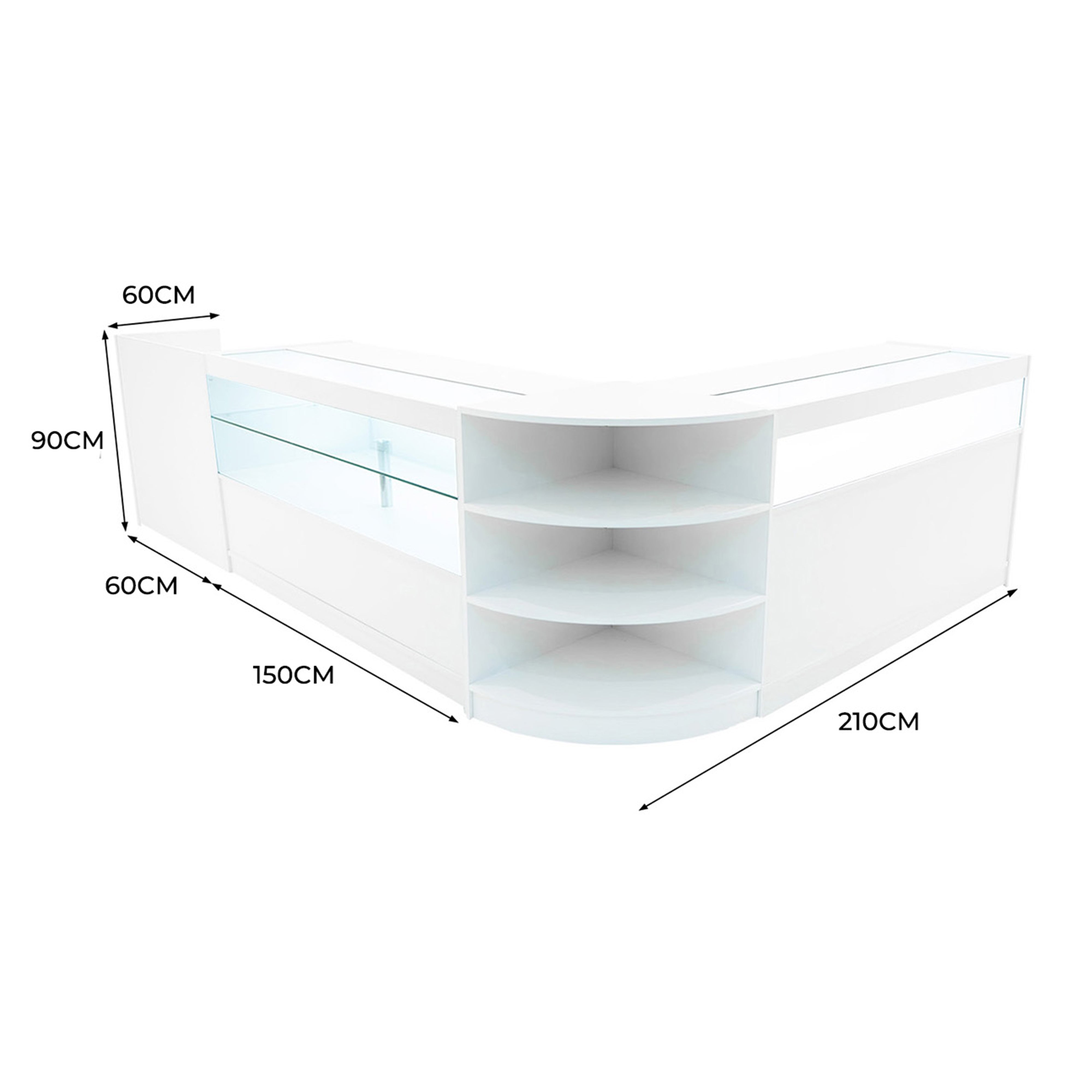 Q-Rax Banconi da Negozio Set Europa LED B1500 C1500 Bianco