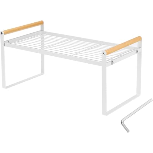 HGYZE Mensole Impilabili Cucina 35x21x20 cm bianco salvaspazio