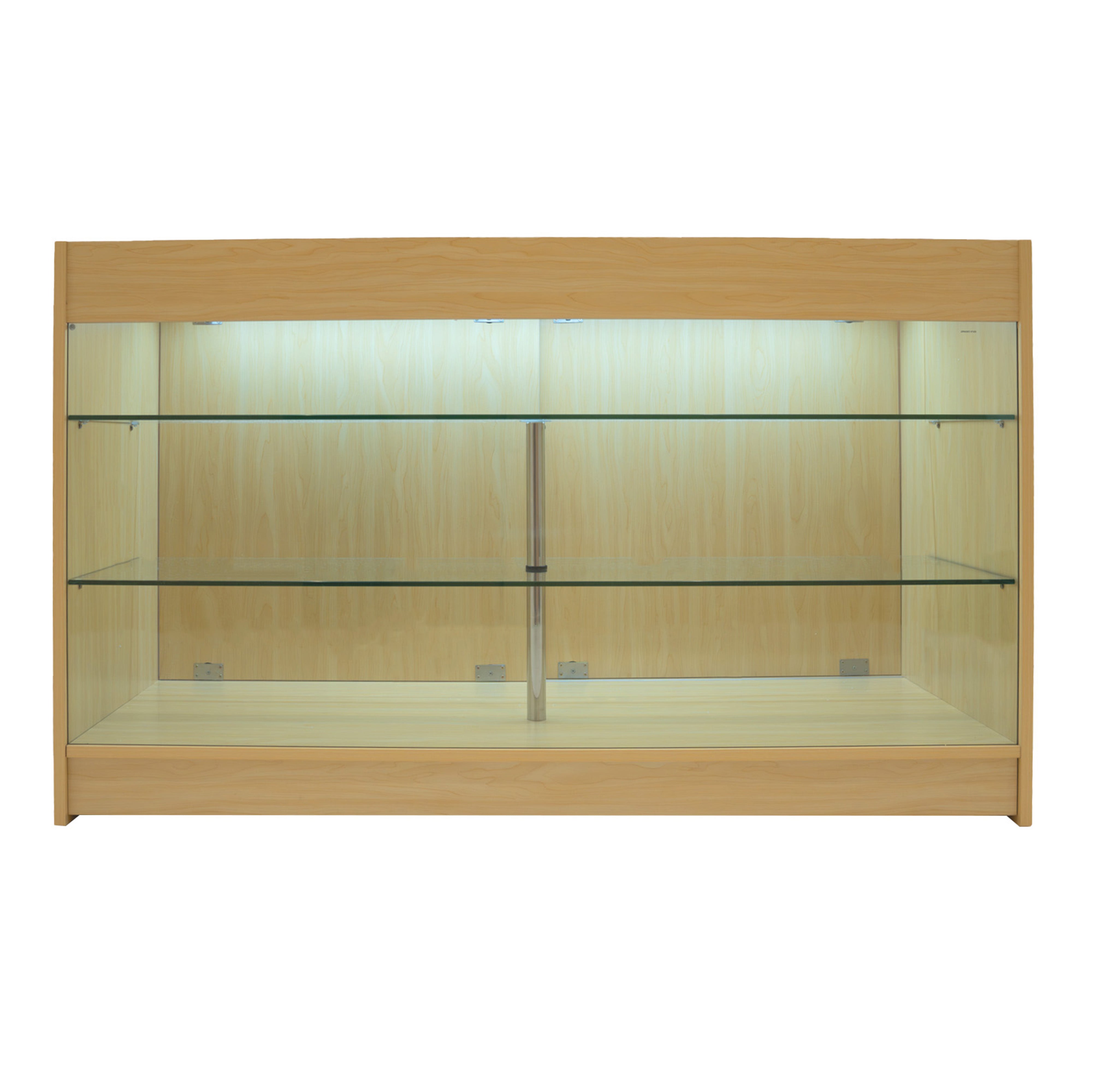 Q-Rax K1500 Bancone Negozio LED Acero Vetrina Vetro 3 Ripiani