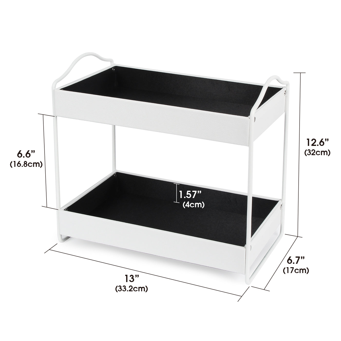 Jackcube Bathroom Scaffale Bagno 2 Ripiani Bianco Pelle
