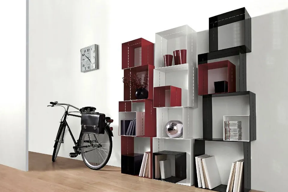 Officinanove Cubolibre libreria componibile moduli singoli acciaio
