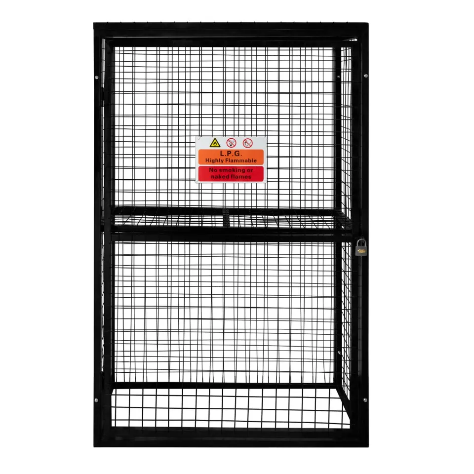 Q-Rax Gabbia Rete Bombole Gas 184x116x57 cm Zincata