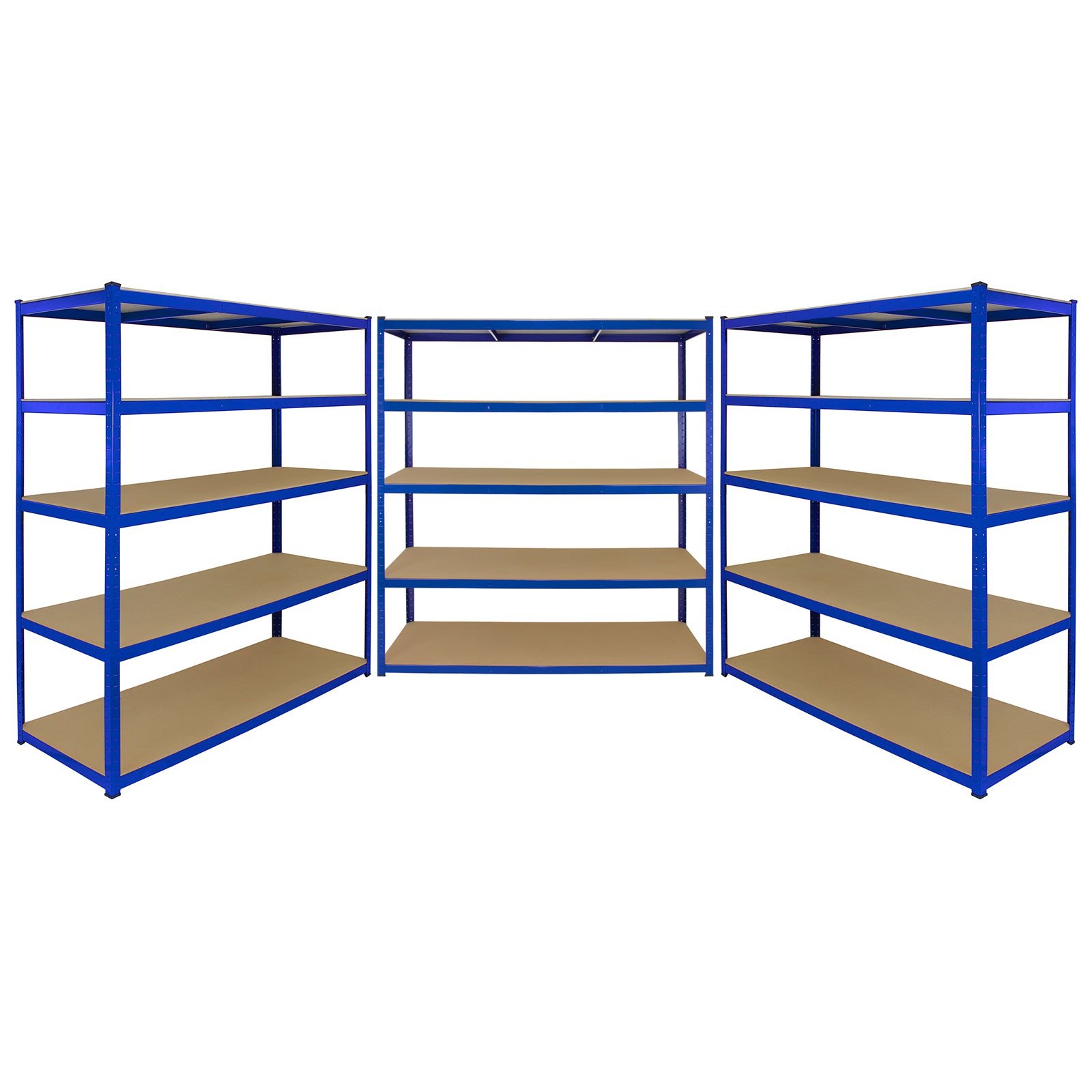 Q-Rax T-Rax 3 scaffali acciaio blu 160cm 5 ripiani