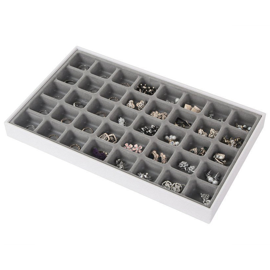 Jackcube Design Vassoio Portagioie Pelle Bianca Set 4 Pz