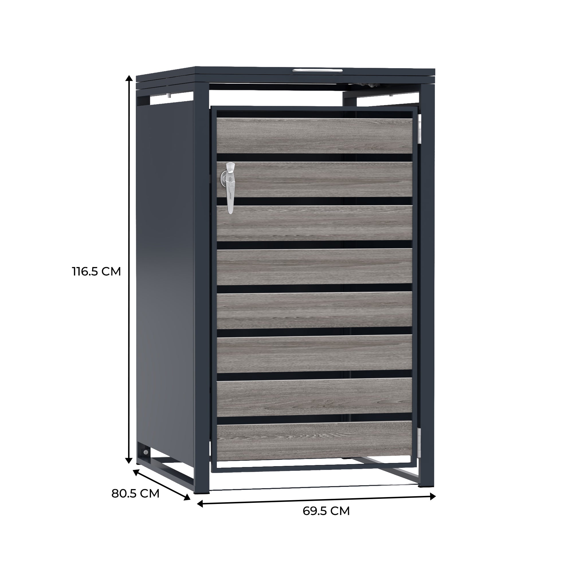 Q-Rax Deposito Copertura Bidone Singola 240L Antracite