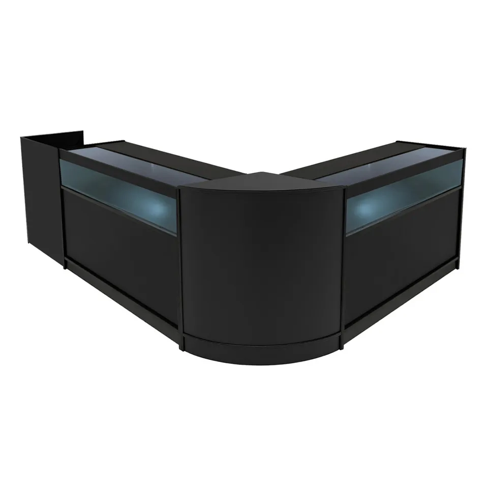 Q-Rax Luna Set 4 Banconi Negozio LED Nero Vetrina Cassa