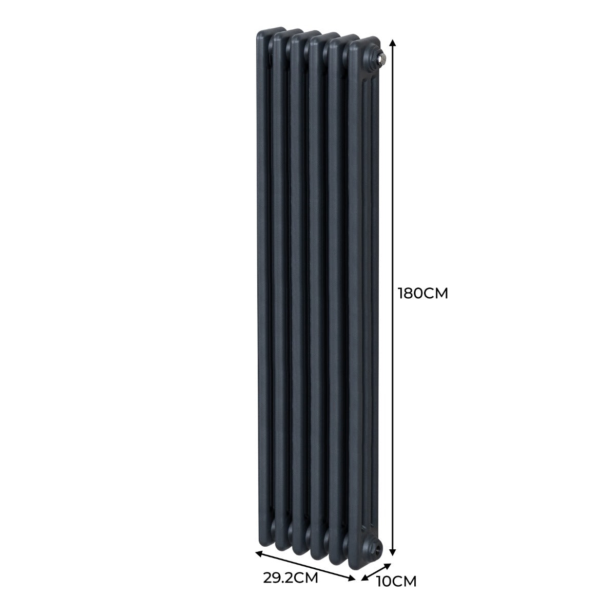 Q-Rax Radiatori Tradizionali 1800x292mm Termosifone Antracite 3 Colonne