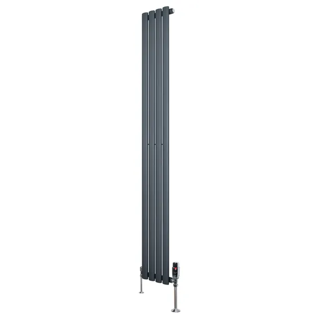 Q-Rax Radiatori Tradizionali 1800x240 Radiatore Antracite Valvole