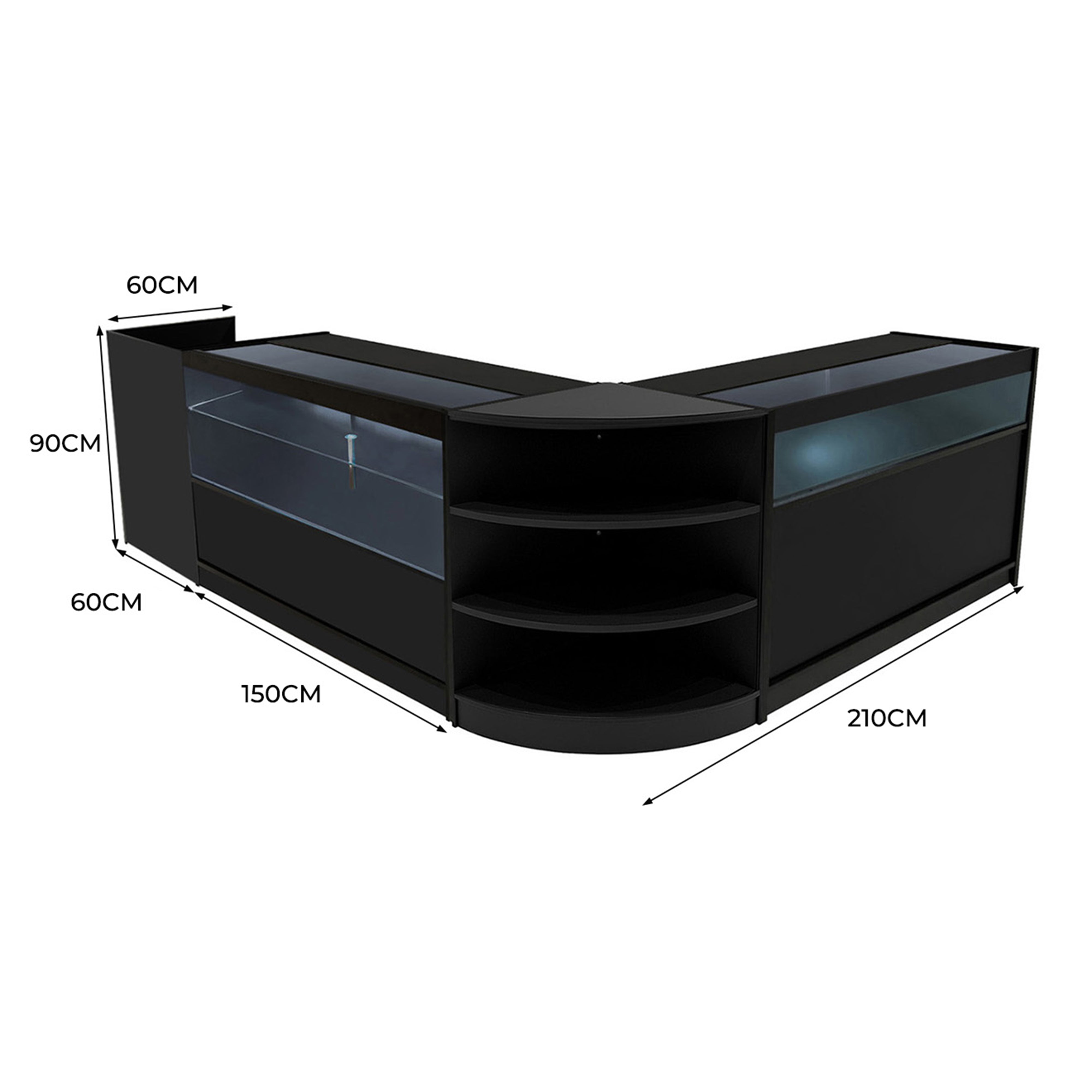Q-Rax Europa B1500 C1500 TB60 LM60 bancone negozio nero LED