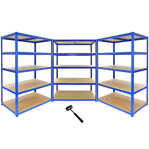 Q-Rax Scaffali T-Rax 3 scaffali blu acciaio 120cm 5 ripiani