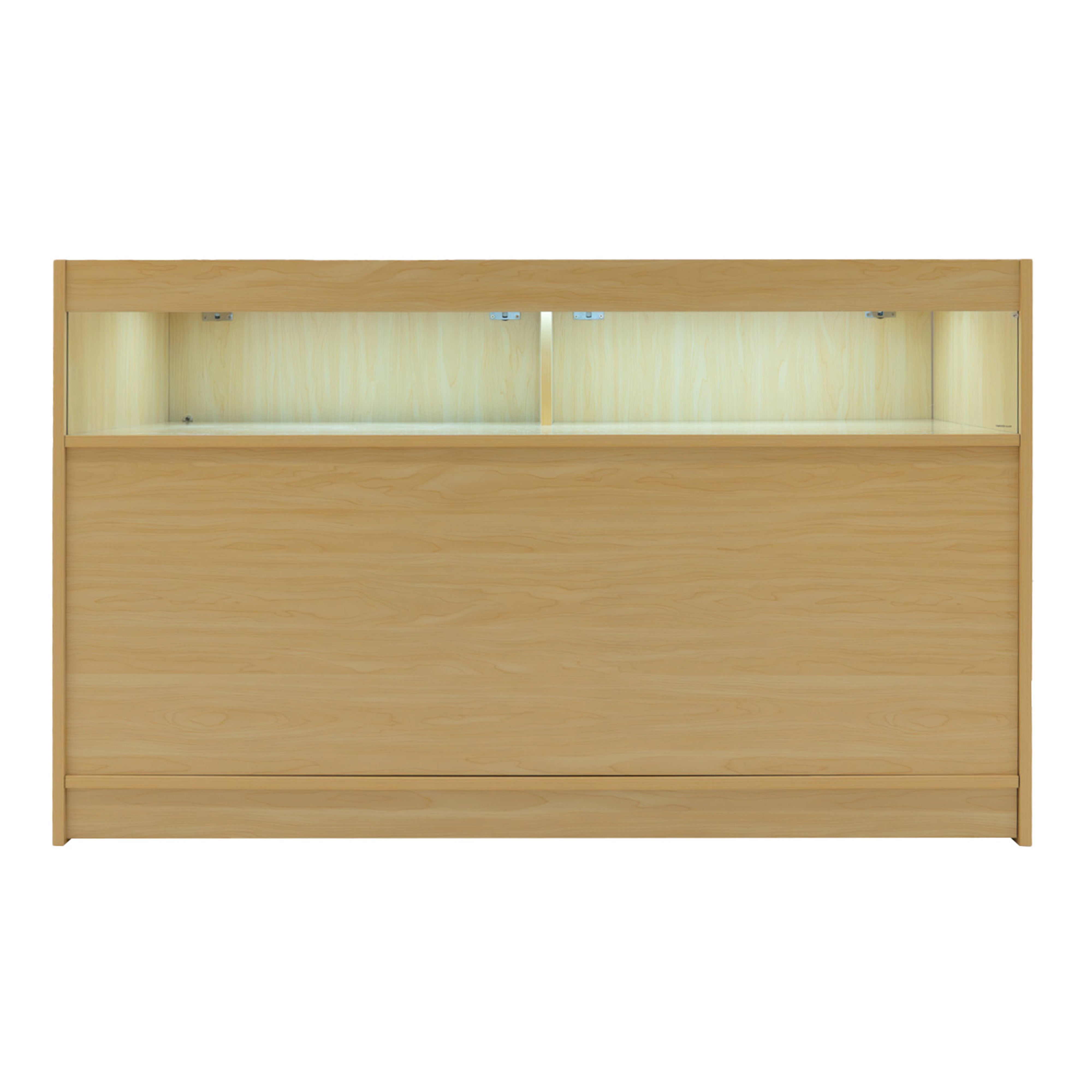 Q-Rax B1500 Bancone da Negozio LED Acero 150 cm con Vetrina