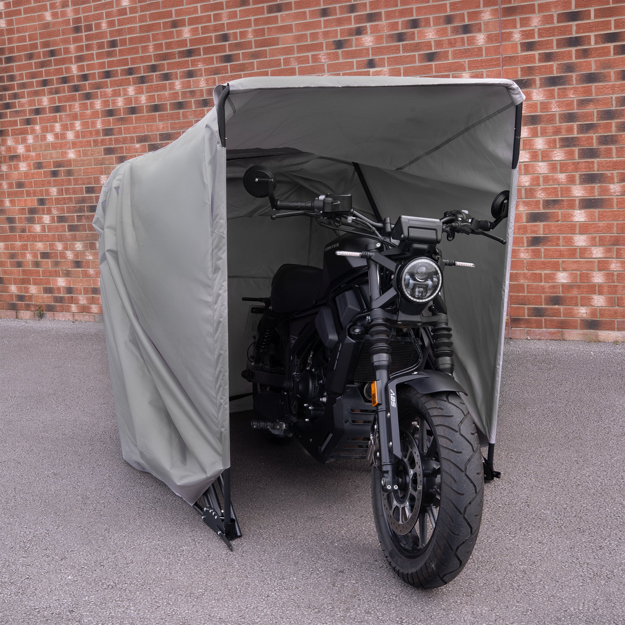 Q-Rax Tenda Moto Large Box Esterno Grigio Oxford 600D Impermeabile