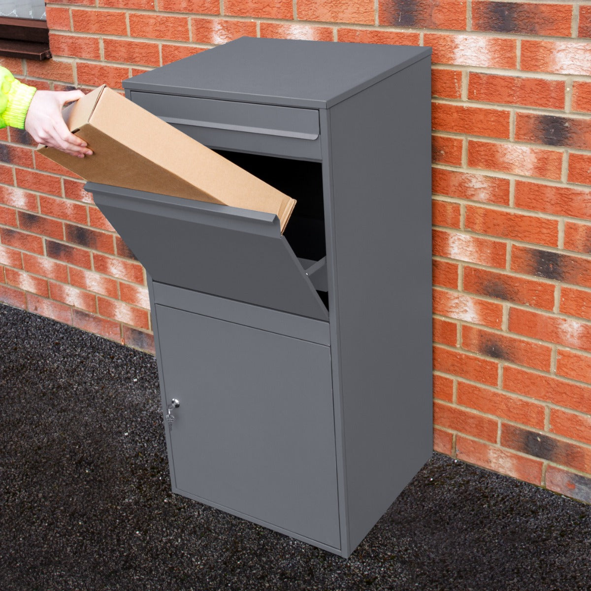 Q-Rax Cassetta Postale XL Antifurto Pacchi Grigio