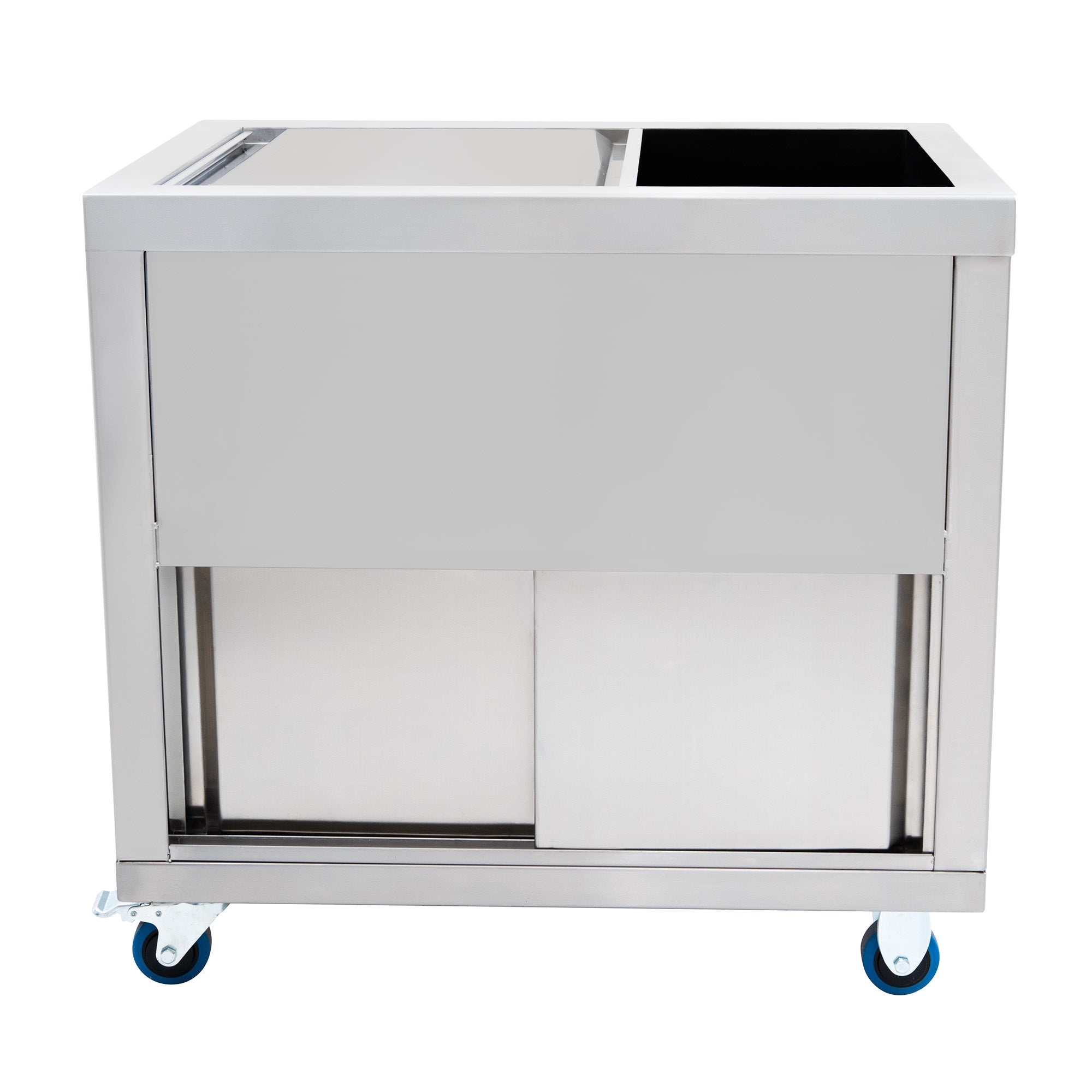 Q-Rax Carrello Portaghiaccio 80 cm carrello 86 L inox con ruote