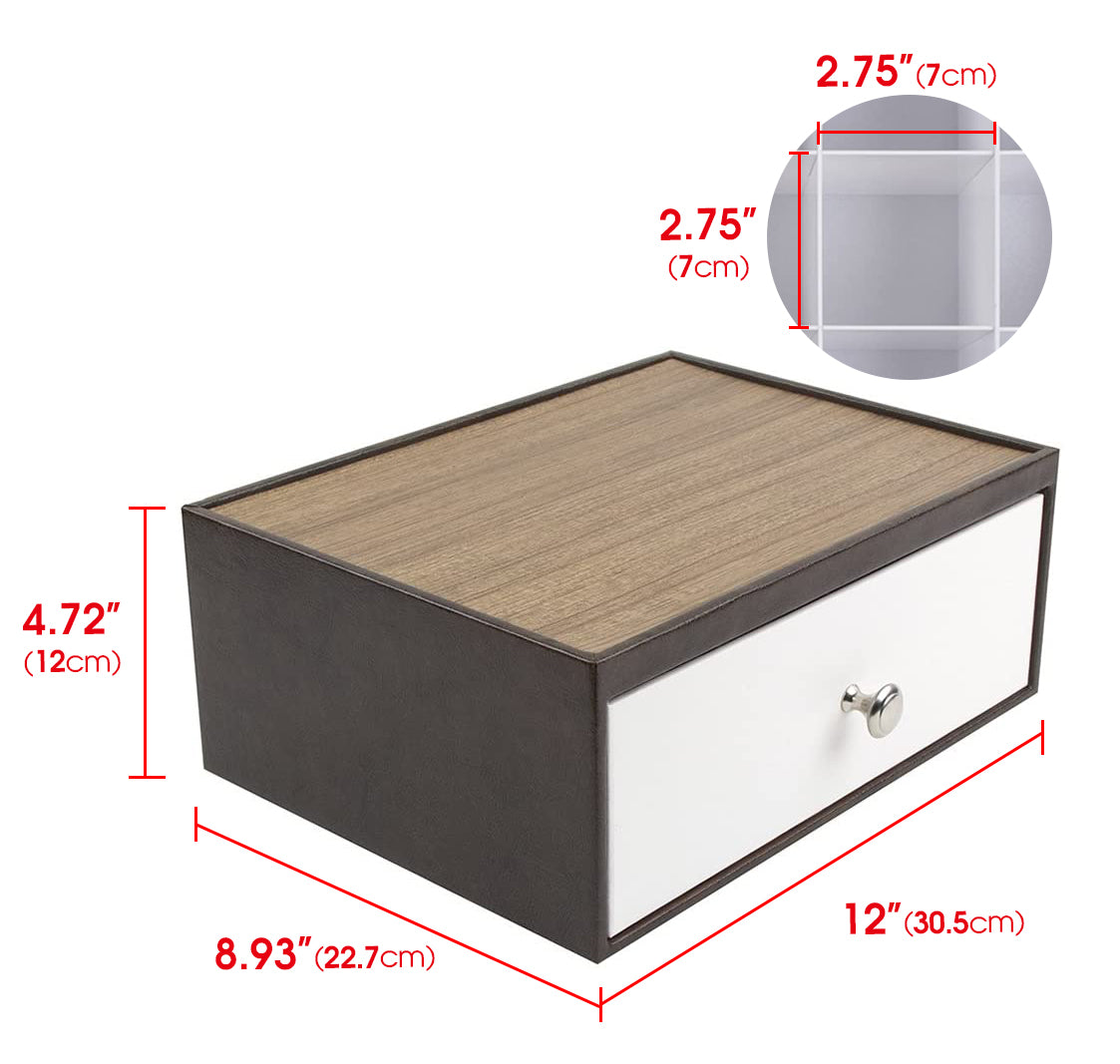Jackcube Design Kitchen Porta Tè 12 Scomparti Pelle Marrone