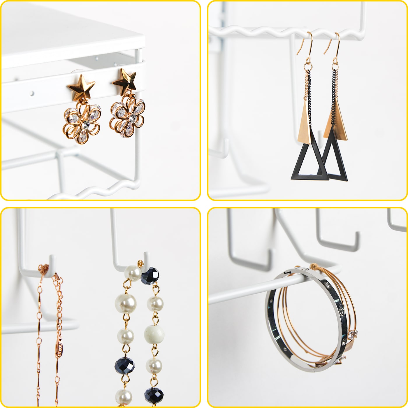 Jackcube Design Makeup & Jewelry Portagioie Parete 9 Ganci Bianco