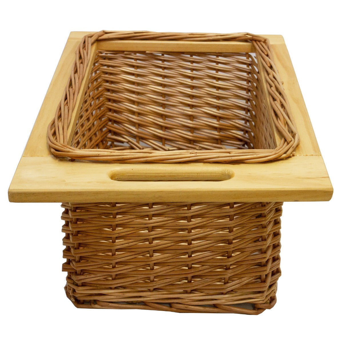 Q-Rax Cestelli Estraibili Cucina Vimini 40cm Cesto Marrone 1 Pezzo