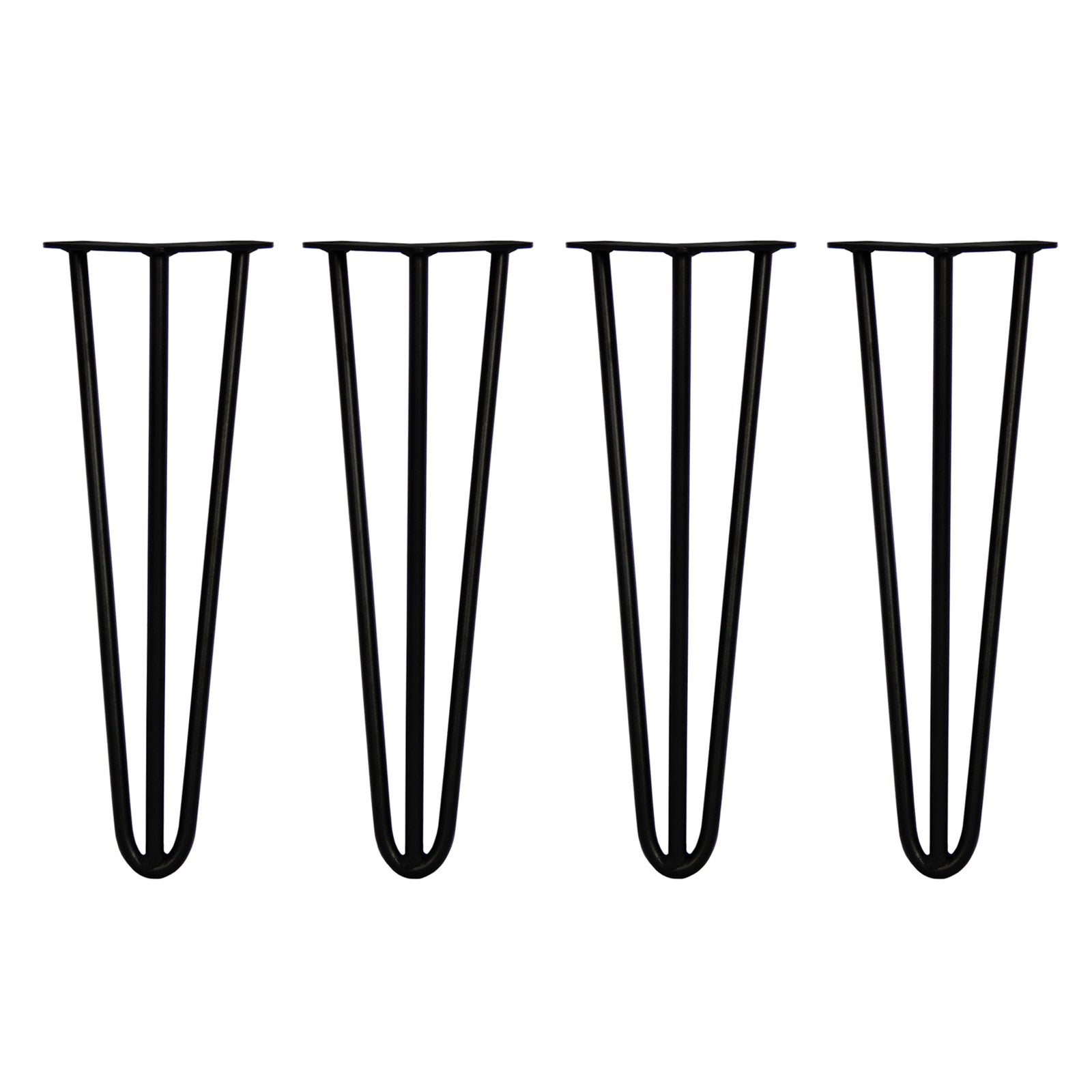 Q-Rax Gambe Tavolo Forcina 40,6 cm Nere 4 Pezzi 12 mm