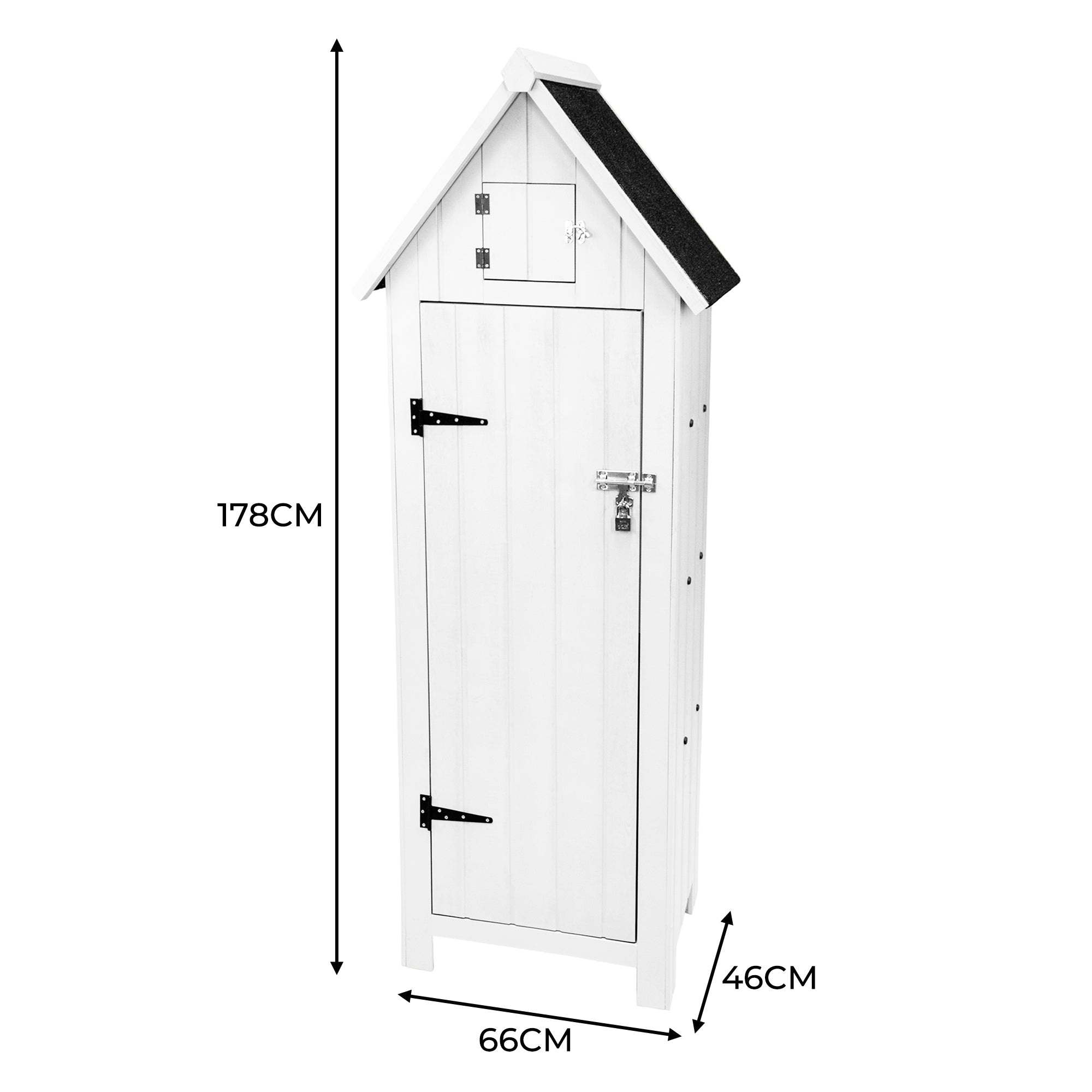 Q-Rax Casetta Capanno Giardino Legno Bianco con Mensole